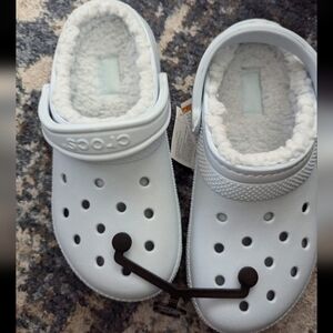 Adult Blue Calcite lined Crocs - m4/w6